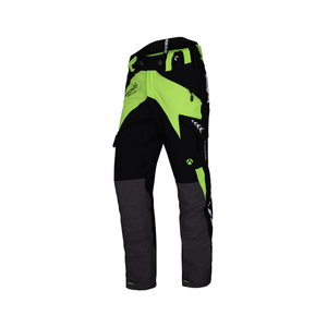 Breatheflex Chainsaw Trousers Type C in black and green with reinforced protection for arborists.