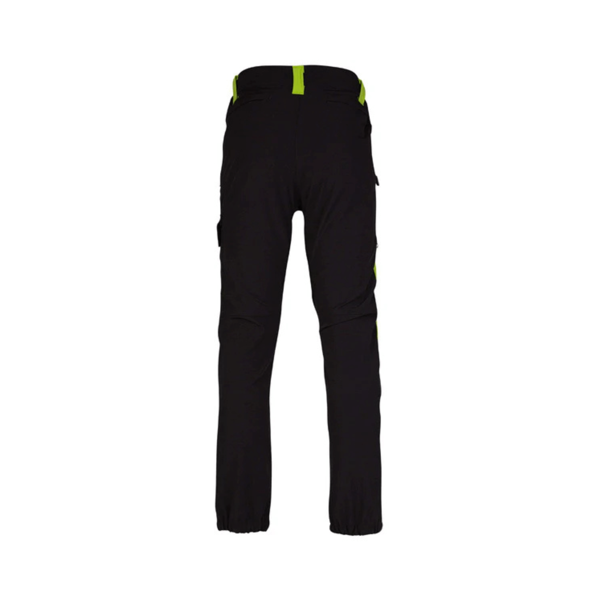 Back view of Breatheflex Non-Protective Climbing Trousers for tree surgeons, featuring a sleek design with vibrant accents.