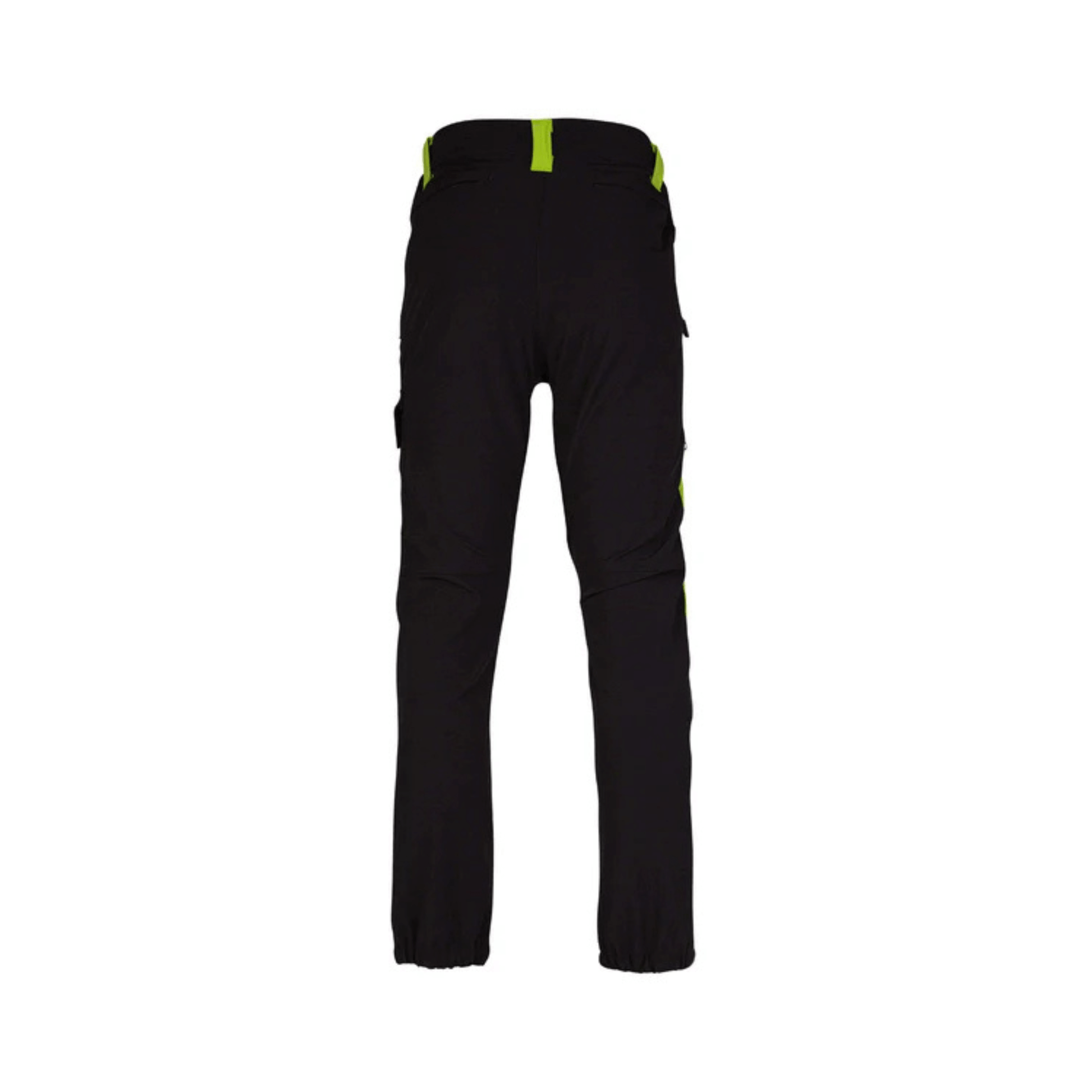 Back view of Breatheflex Non-Protective Climbing Trousers for tree surgeons, featuring a sleek design with vibrant accents.