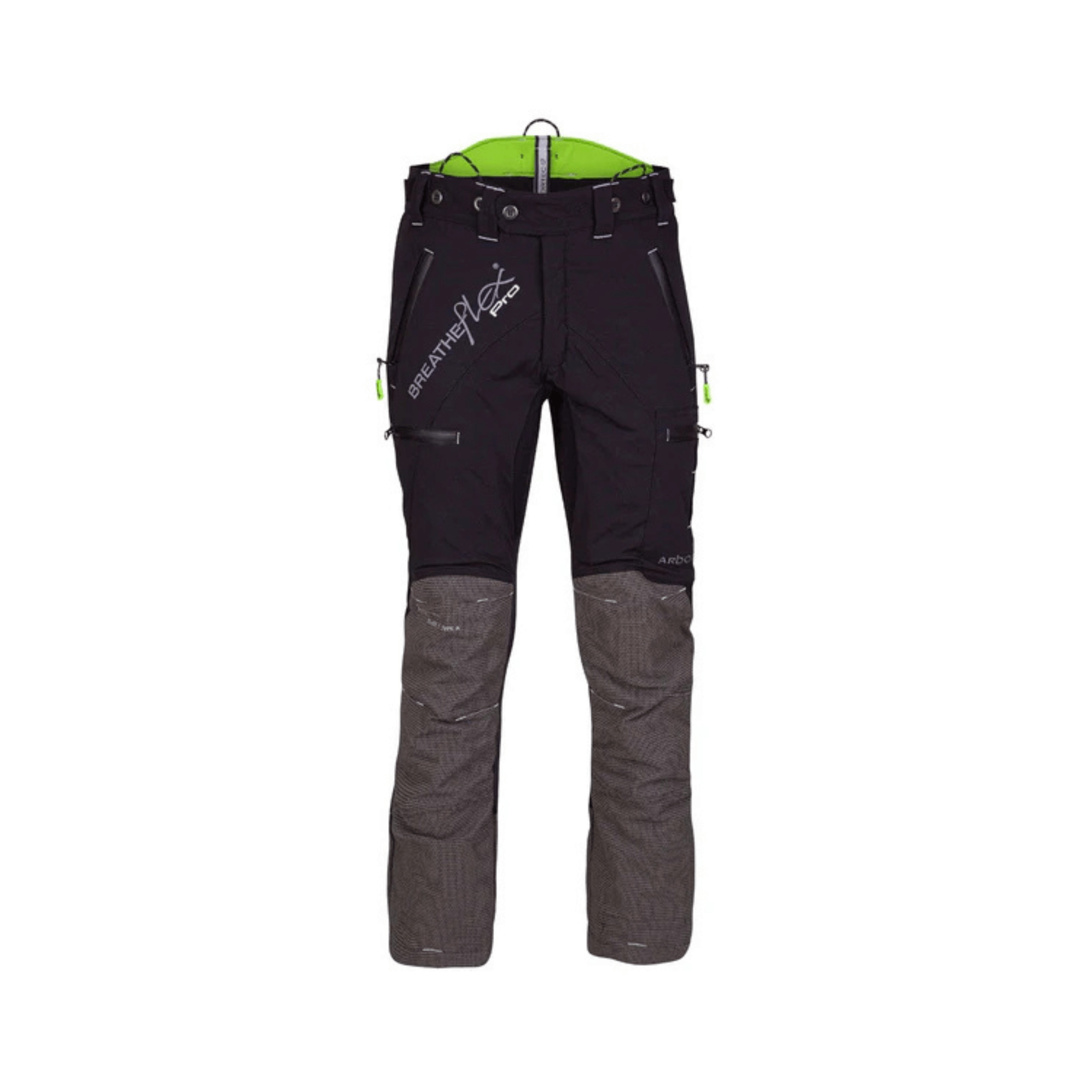 Breatheflex Pro Chainsaw Trousers Black Type C designed for tree surgeons and arborists, offering protection and flexibility.