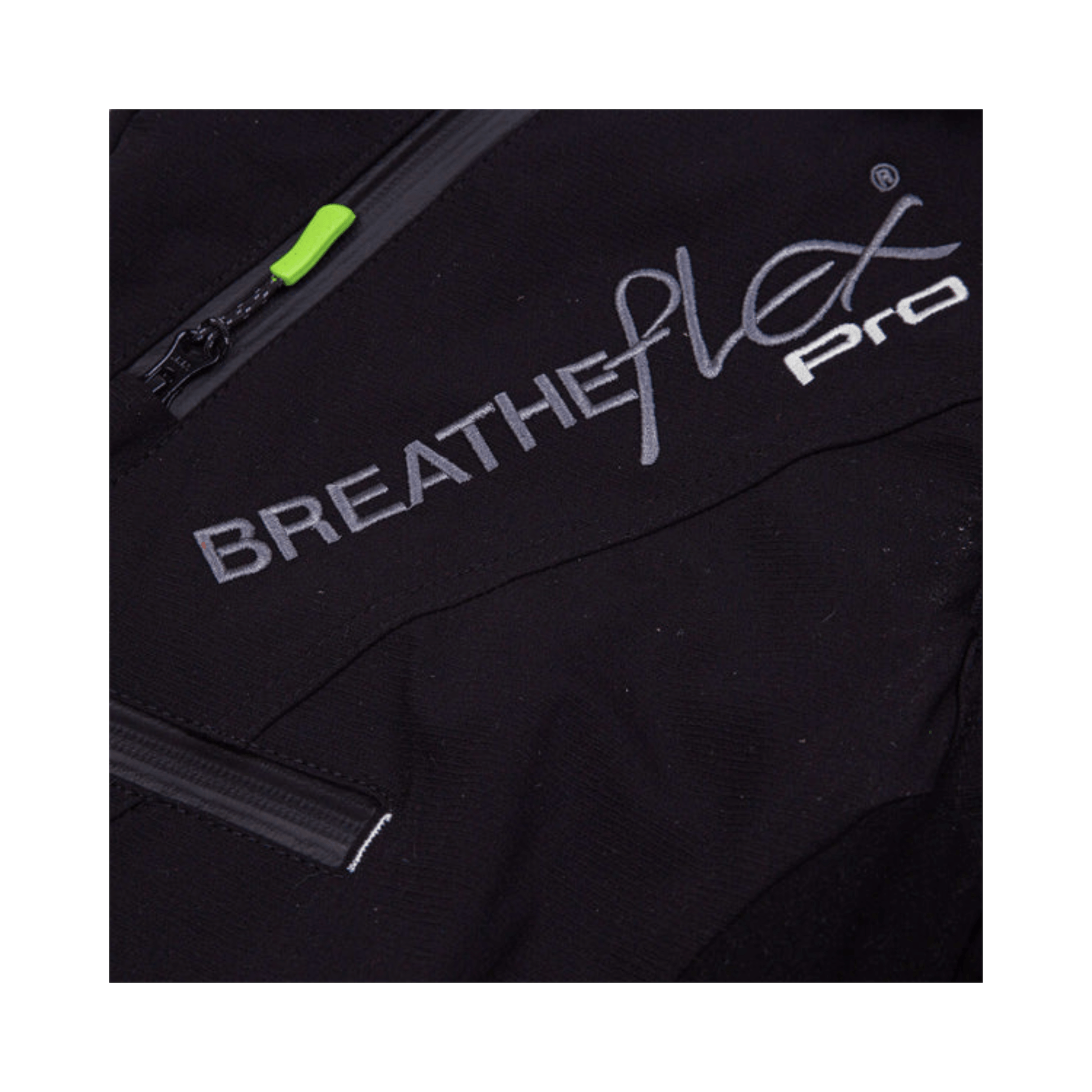 Breatheflex Pro Chainsaw Trousers Black Type C logo close-up for tree surgeons and arborists.