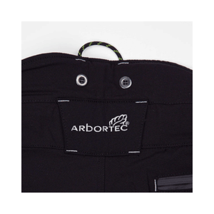 Breatheflex Pro Chainsaw Trousers Black Type C waistband detail by Arbortec for arborists and tree surgeons.