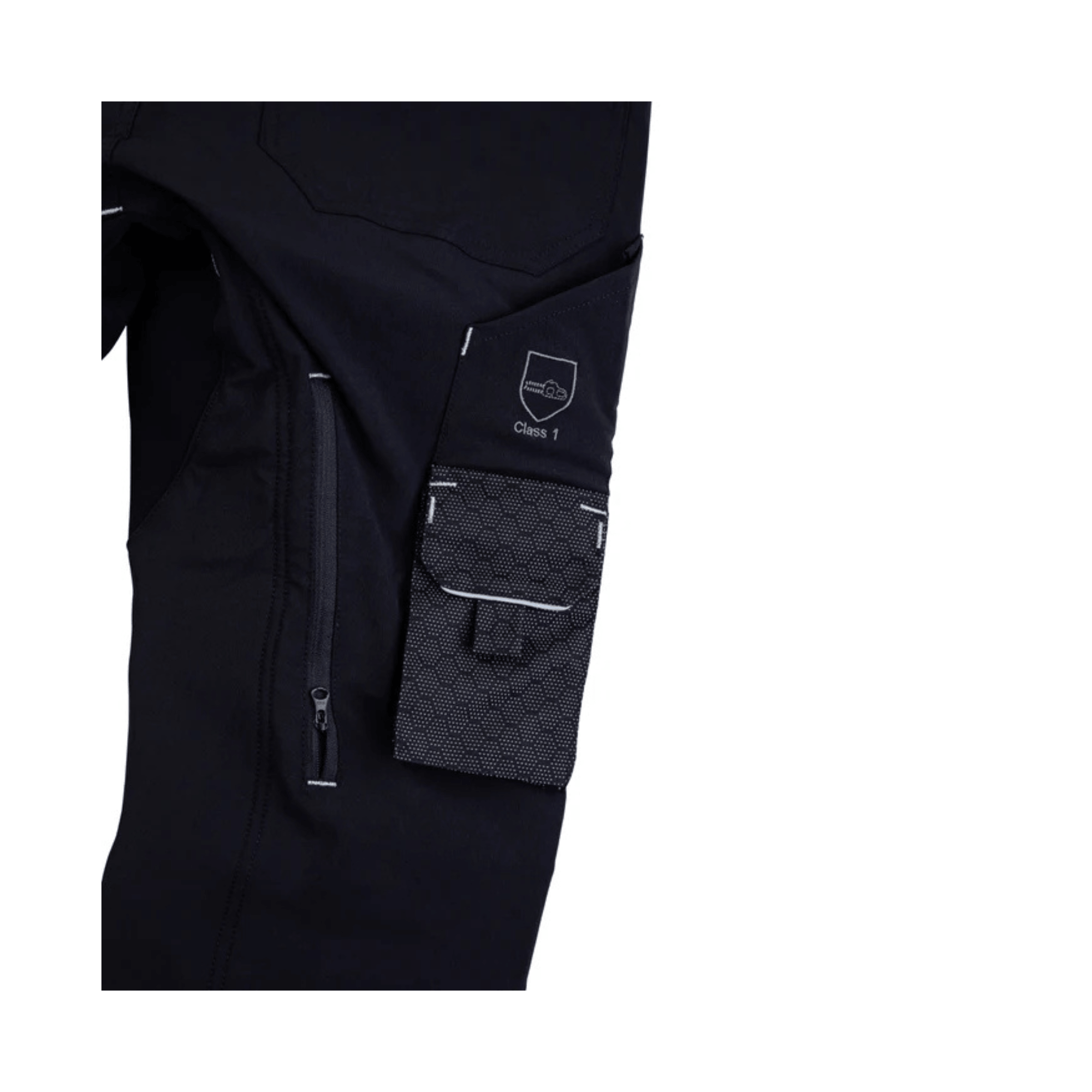 Deep Forest Chainsaw Trousers Type C showcasing Class 1 protection and pocket detail for tree surgeons.