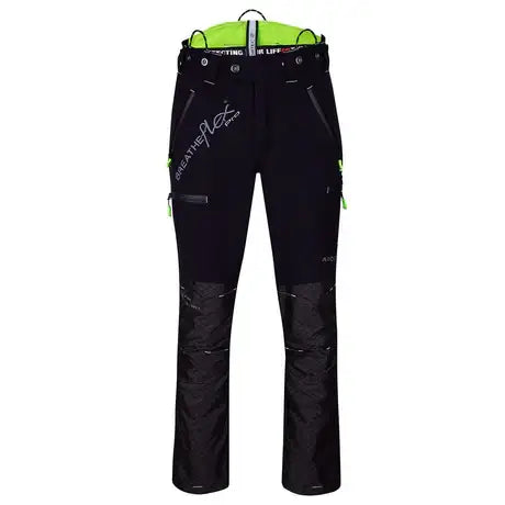 Breatheflex Pro Freestyle Chainsaw Trousers Type A Black for tree surgeons, featuring safety, comfort, and flexibility.