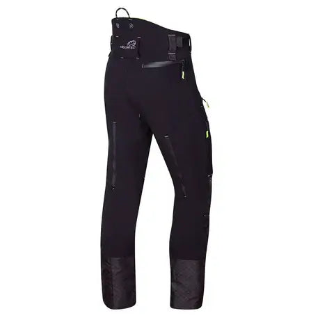 Breatheflex Pro Freestyle Chainsaw Trousers Type A Black, designed for tree surgeons with safety and comfort in mind.
