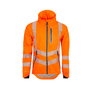 Full Zip Waterproof Work Jacket Hi-Vis Orange with reflective strips for safety in challenging work environments.