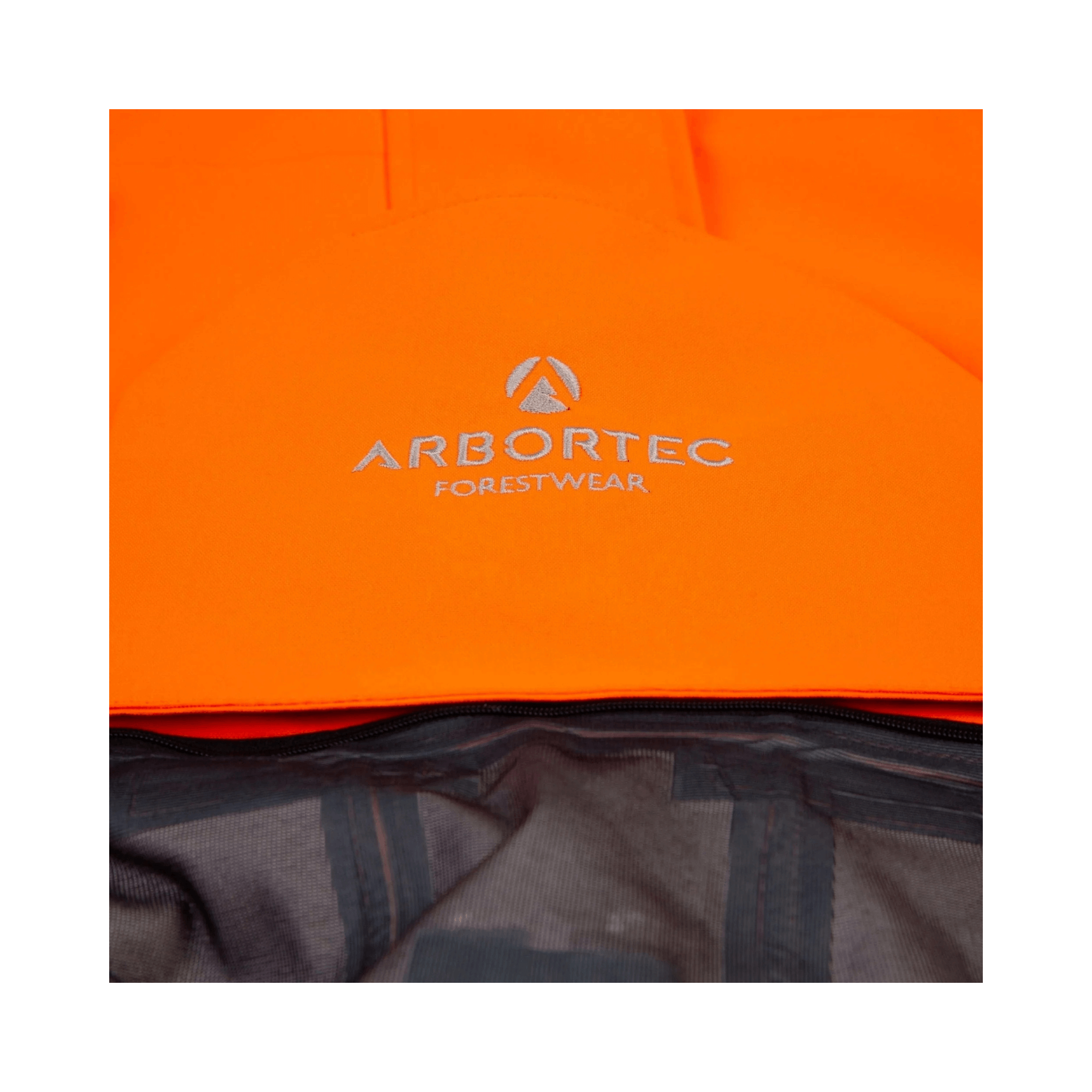 Heavy Duty Full Zip Waterproof Jacket Hi Vis Orange - Arbortec logo on high-visibility fabric