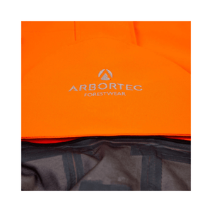 Heavy Duty Full Zip Waterproof Jacket Hi Vis Orange - Arbortec logo on high-visibility fabric