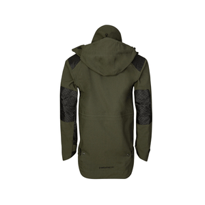 Heavy Duty Full Zip Waterproof Jacket Olive - back view showcasing the durable olive design and waterproof features.