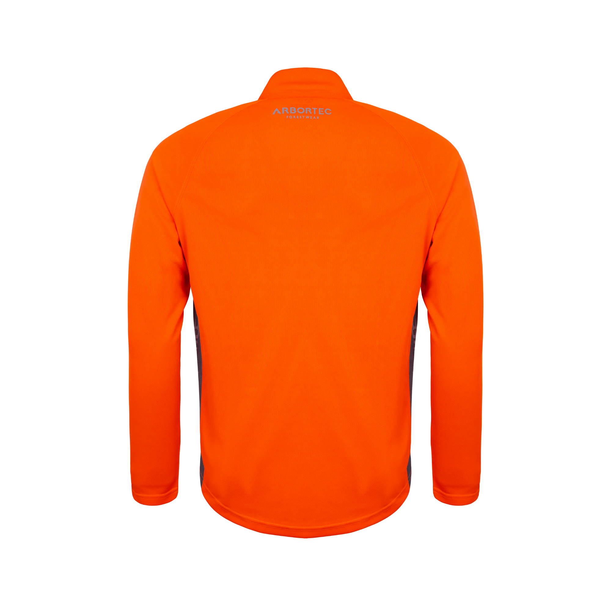 Performance T-Shirt Long Sleeve Orange back view showcasing sleek, lightweight, and breathable design for outdoor use.