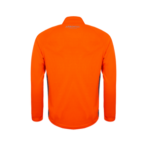 Performance T-Shirt Long Sleeve Orange back view showcasing sleek, lightweight, and breathable design for outdoor use.