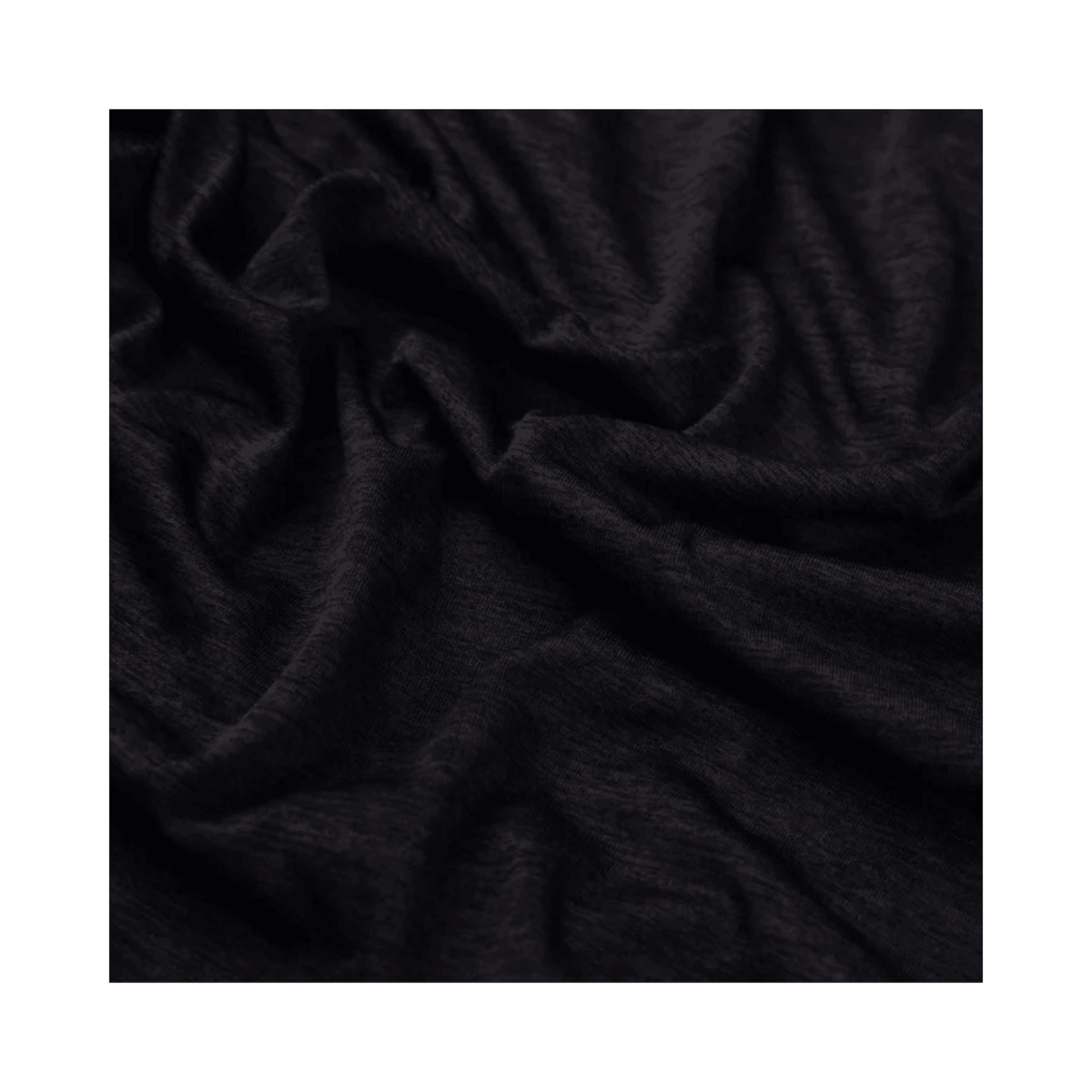 Close-up of soft black fabric for Performance T-Shirt Short Sleeve, showcasing its quality and texture.
