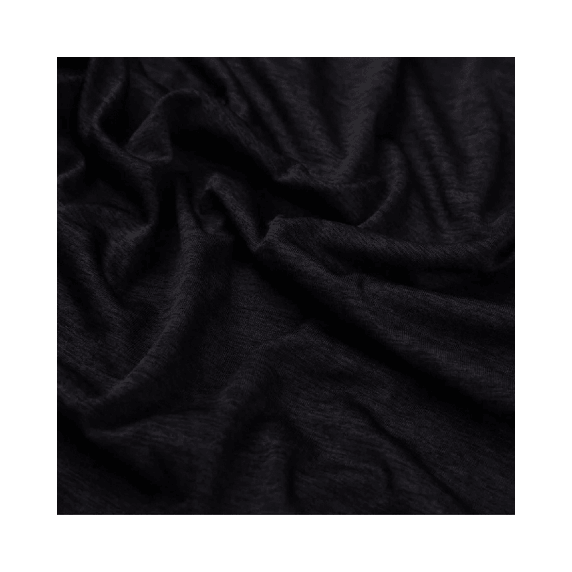 Close-up of soft black fabric for Performance T-Shirt Short Sleeve, showcasing its quality and texture.