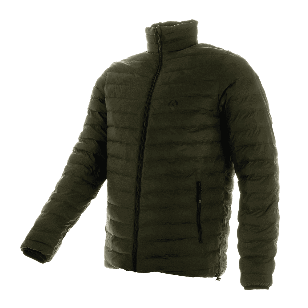 Arbortec reversible puffer jacket in olive green, perfect for tree surgeons and outdoor enthusiasts.