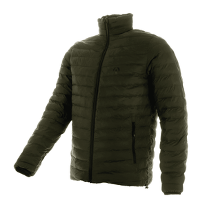 Arbortec reversible puffer jacket in olive green, perfect for tree surgeons and outdoor enthusiasts.