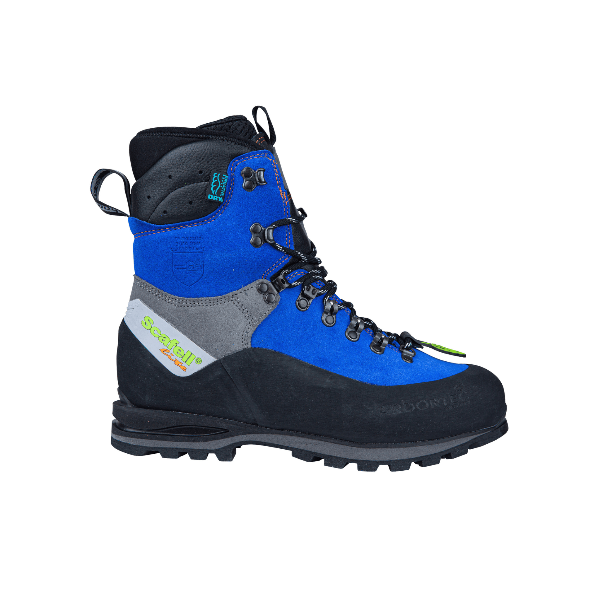 Scafell Lite Chainsaw Boots Class 2, professional footwear for tree surgeons, offering safety and comfort.