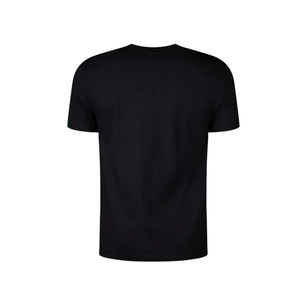 Back view of Short Sleeve T-Shirt Black, showcasing a sleek design and 100% cotton fabric.