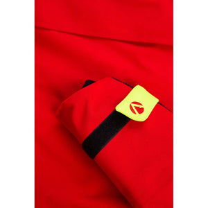 Close-up of Smock Heavy Duty BreatheDry Red Jacket, featuring a red fabric and distinctive logo, ideal for tree surgeons.