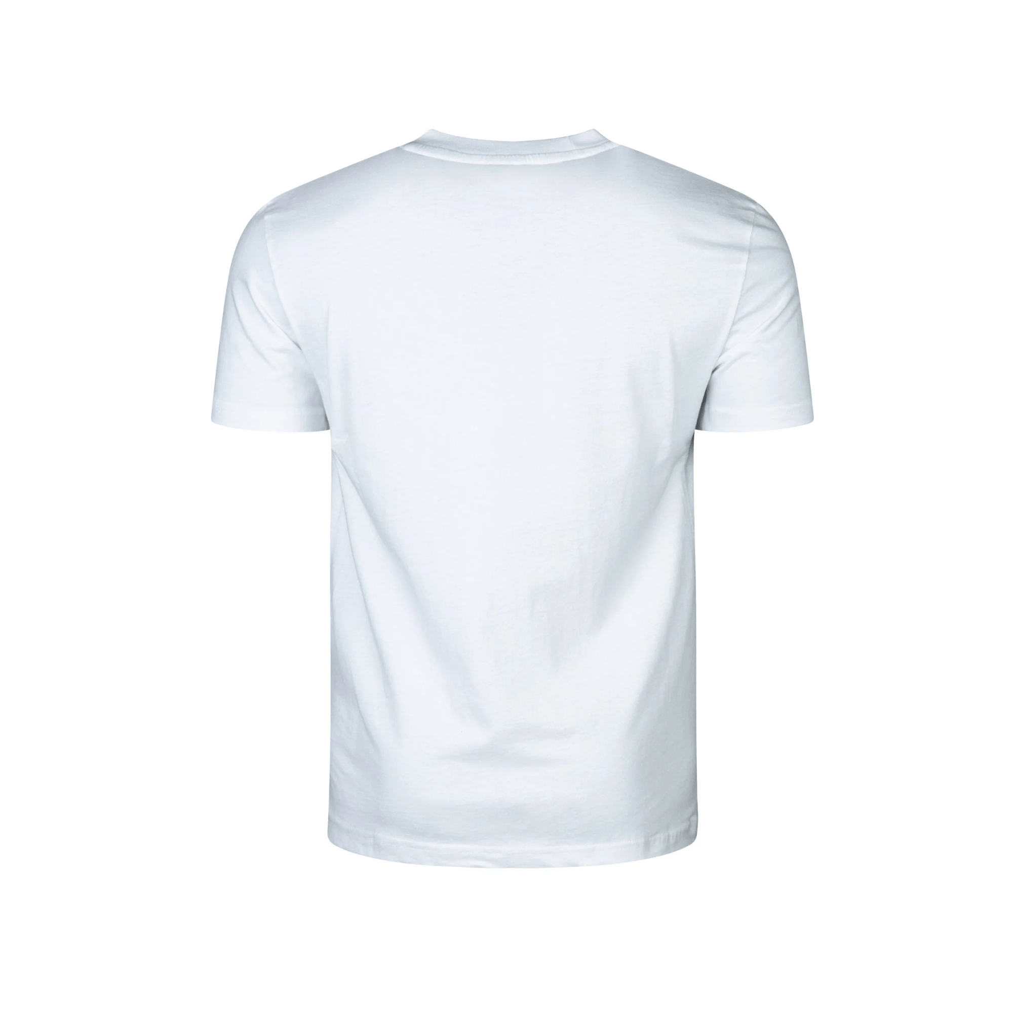 Back view of Short Sleeve T-Shirt White in premium 100% cotton with a tailored slim fit.