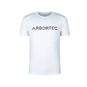 Short Sleeve T-Shirt White by Arbortec featuring a bold logo, premium cotton, and tailored slim fit.