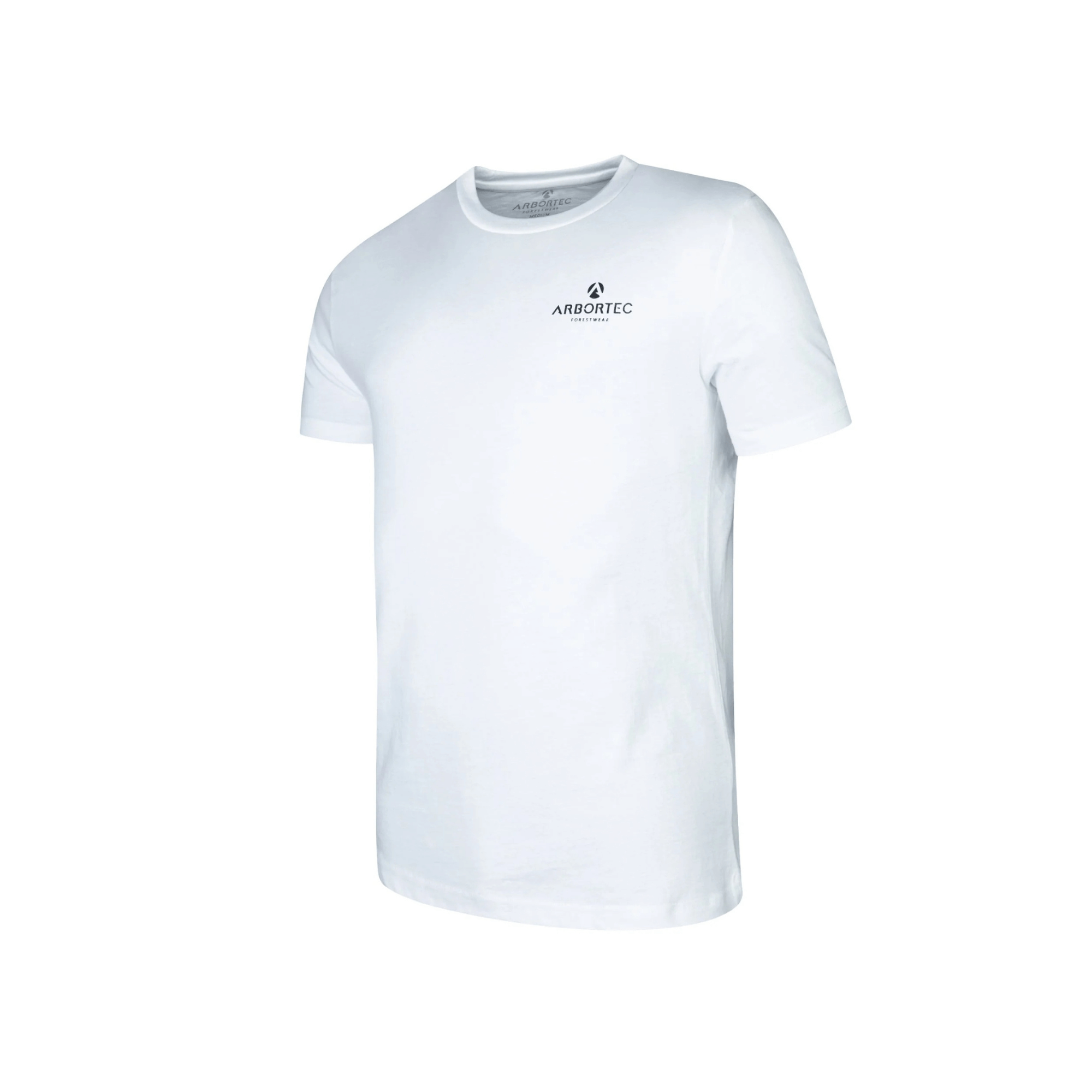 Short Sleeve T-Shirt White Arbortec Lightweight Cotton with Lime Logo for Work and Casual Wear