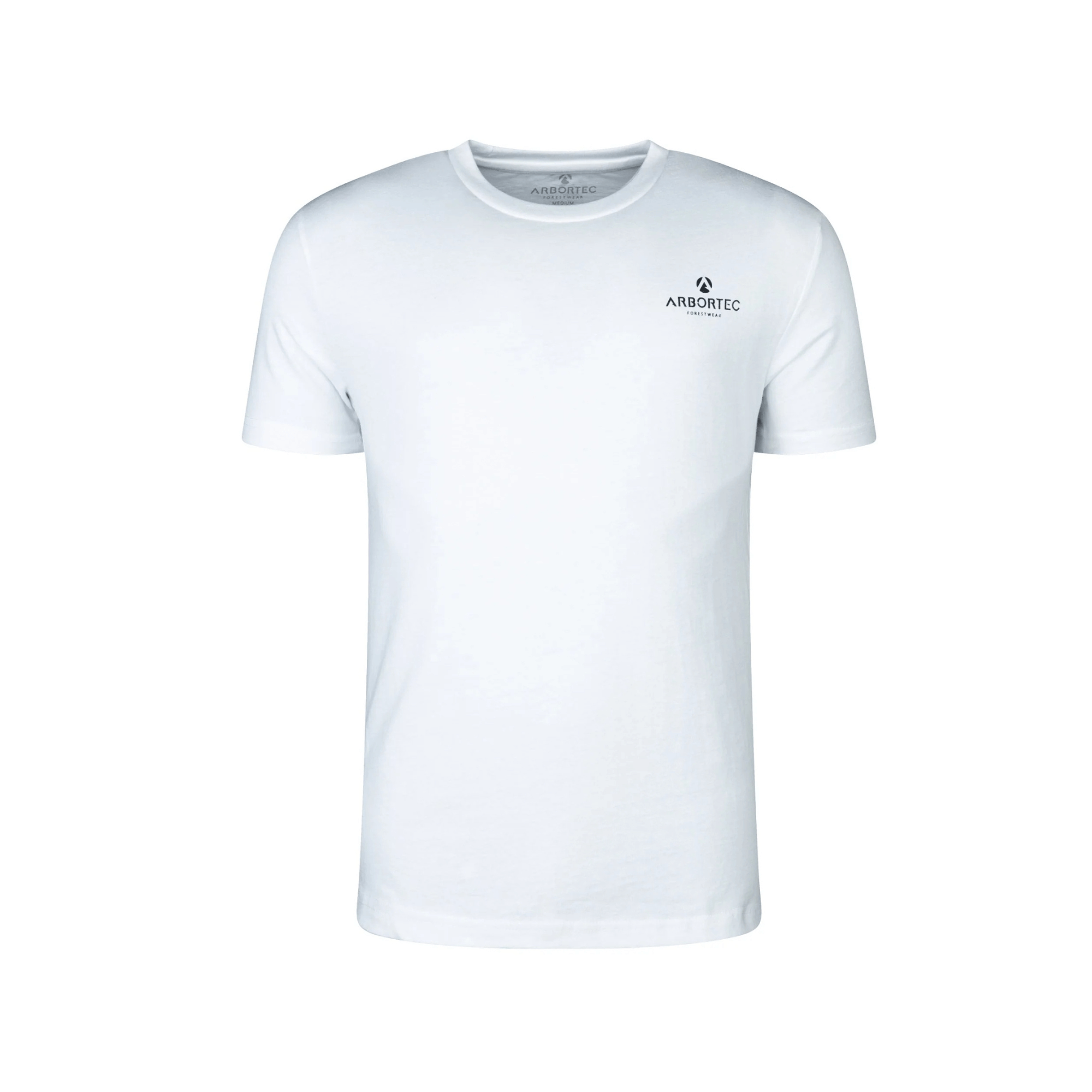 Short Sleeve T-Shirt White featuring Arbortec logo on front, made from soft 100% cotton for comfort and durability.