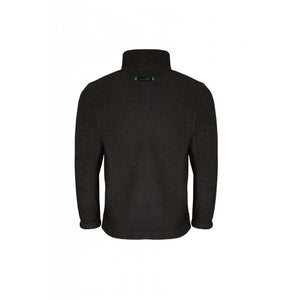 Back view of the Wolf Half-Zip Knitted Fleece in Olive, ideal for tree surgeons and outdoor professionals.