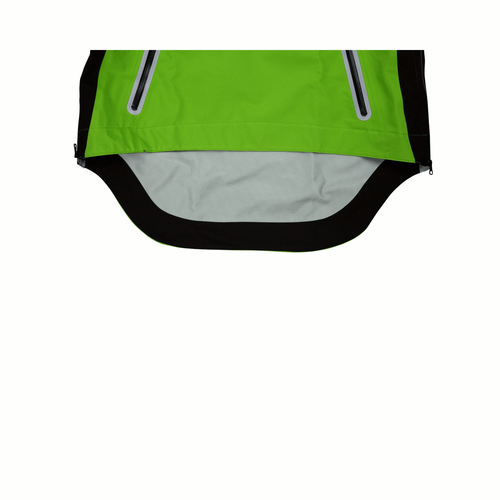 BreatheDry waterproof smock in lime green, featuring zipper pockets and a technical design for tree surgeons.