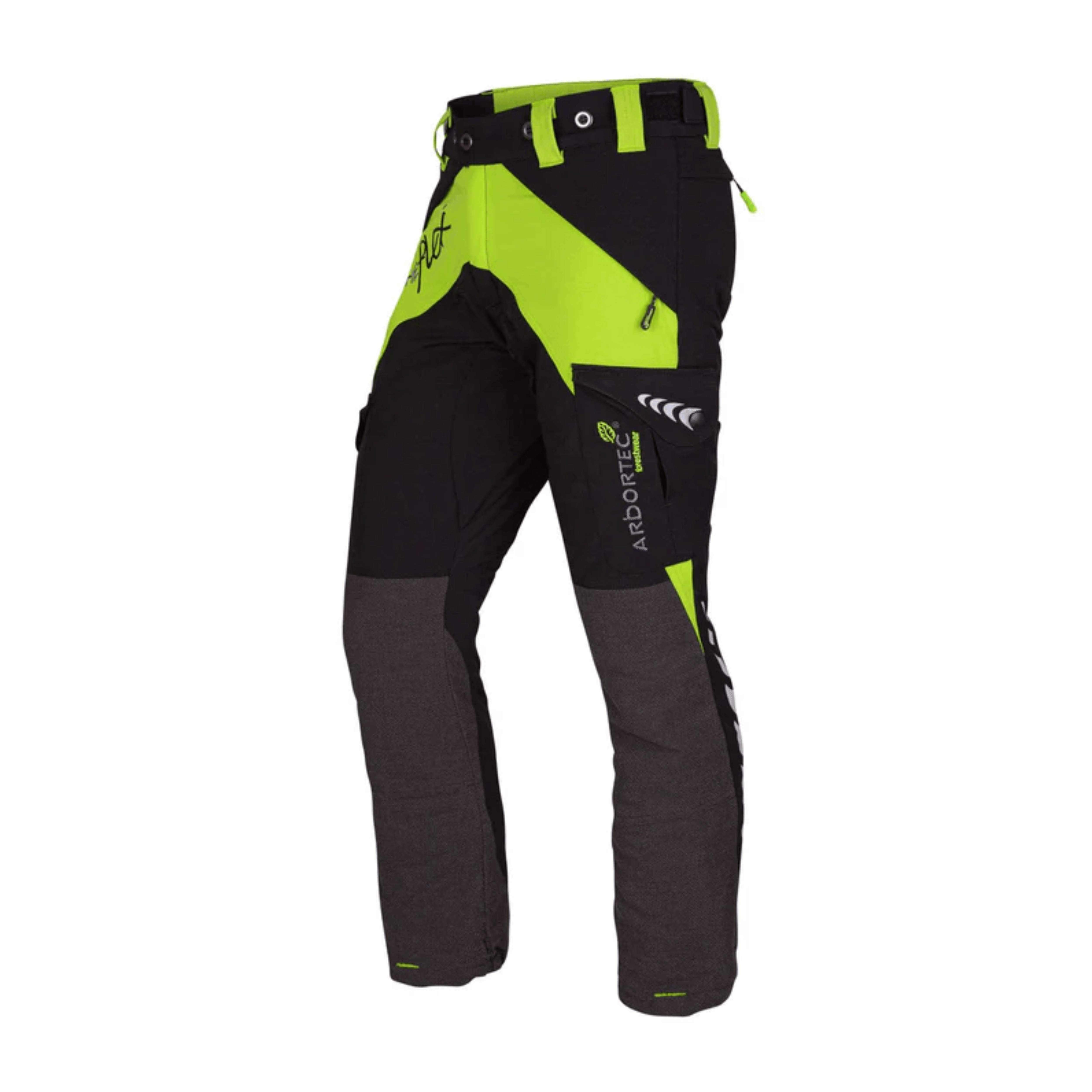 Breatheflex Chainsaw Trousers Lime for female tree surgeons, featuring breathable fabric and protective design.