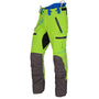 Breatheflex Pro Chainsaw Trousers in lime green for tree surgeons, featuring durable fabric and Kevlar front panel.
