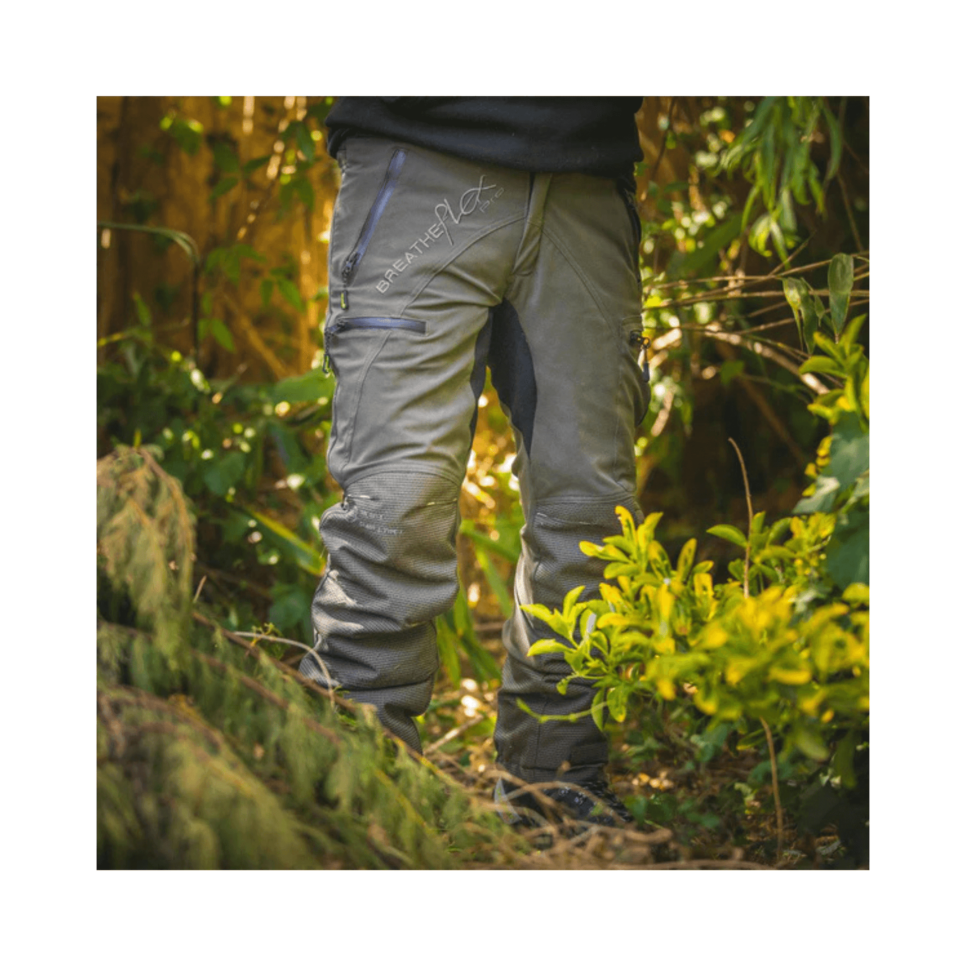Breatheflex Pro Chainsaw Trousers in olive, ideal for tree surgeons, offering safety and mobility in outdoor environments.