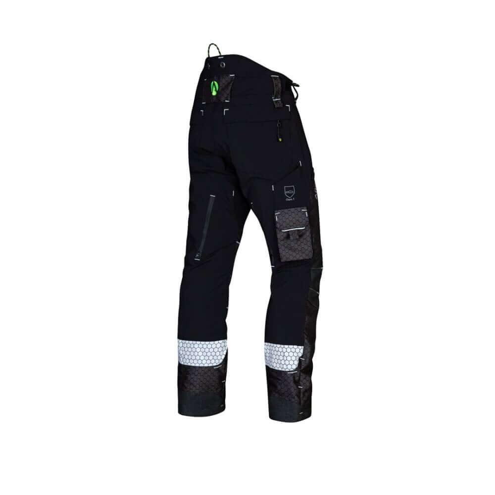 Arbortec Breatheflex Pro Deep Forest Chainsaw Trousers Type C in black, designed for professional tree surgeons with premium safety features.