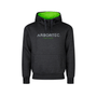 Charcoal Arbortec pullover hoodie with lime green interior, designed for tree surgeons and outdoor enthusiasts.