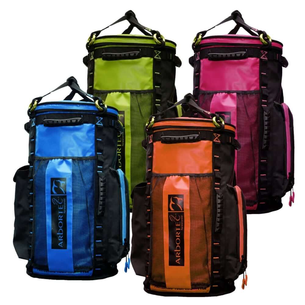 Arbortec Drykit Cobra 65L climbing rope bag. Weatherproof, durable. Features padded shoulder straps, carry handles, and internal tie-in points for secure rope management