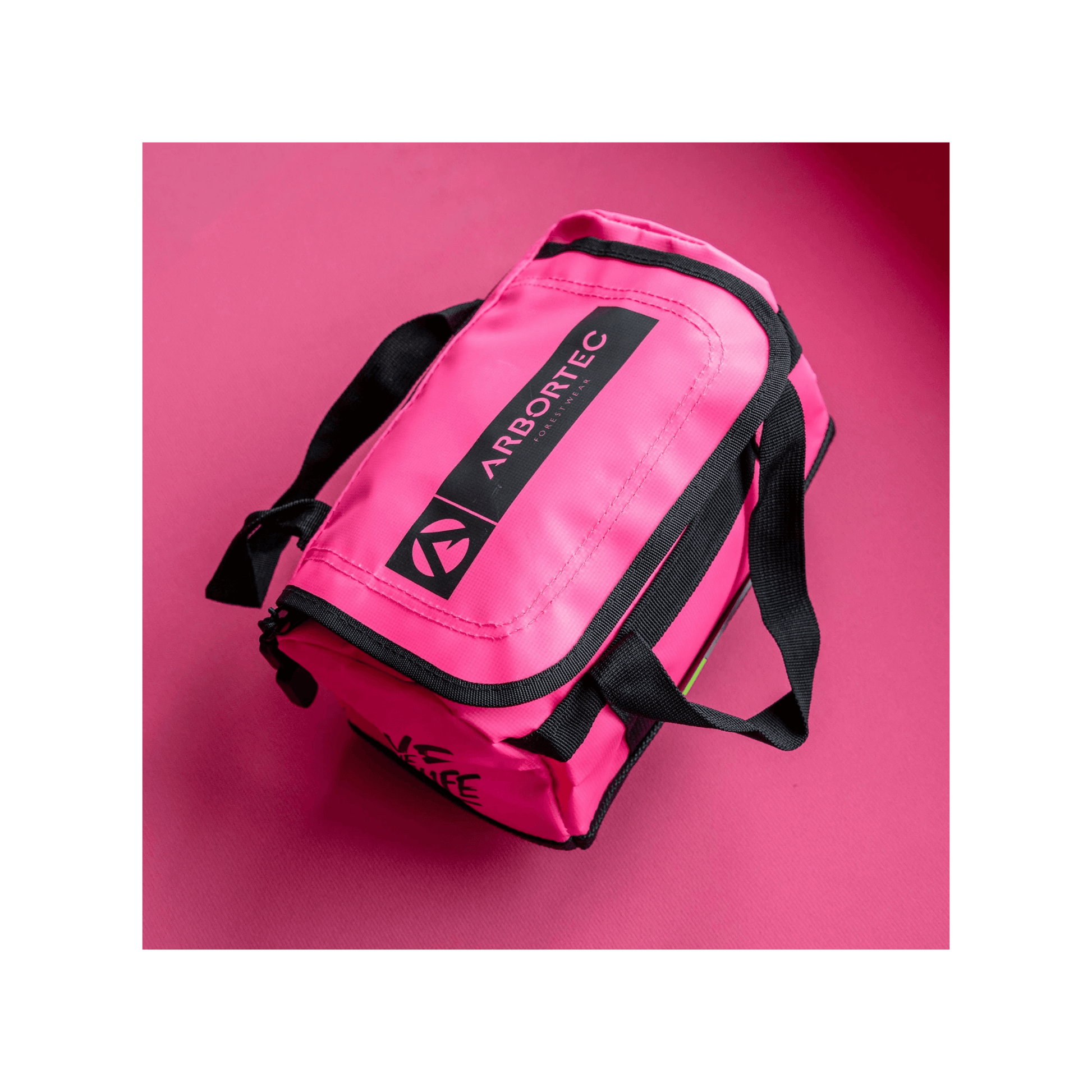 Arbortec Drykit Mini Climbing Bag 3L in pink, waterproof, durable, ideal for tree surgeons to organize gear.