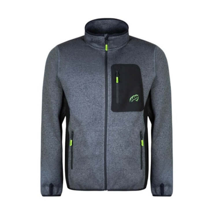 Kudu Plus Mélange Knitted Jacket for tree surgeons, featuring zip front and breathable melange fabric for comfort and warmth.