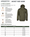 Arbortec jacket size guide showing men's sizes, chest and sleeve length measurements for jackets and smocks.