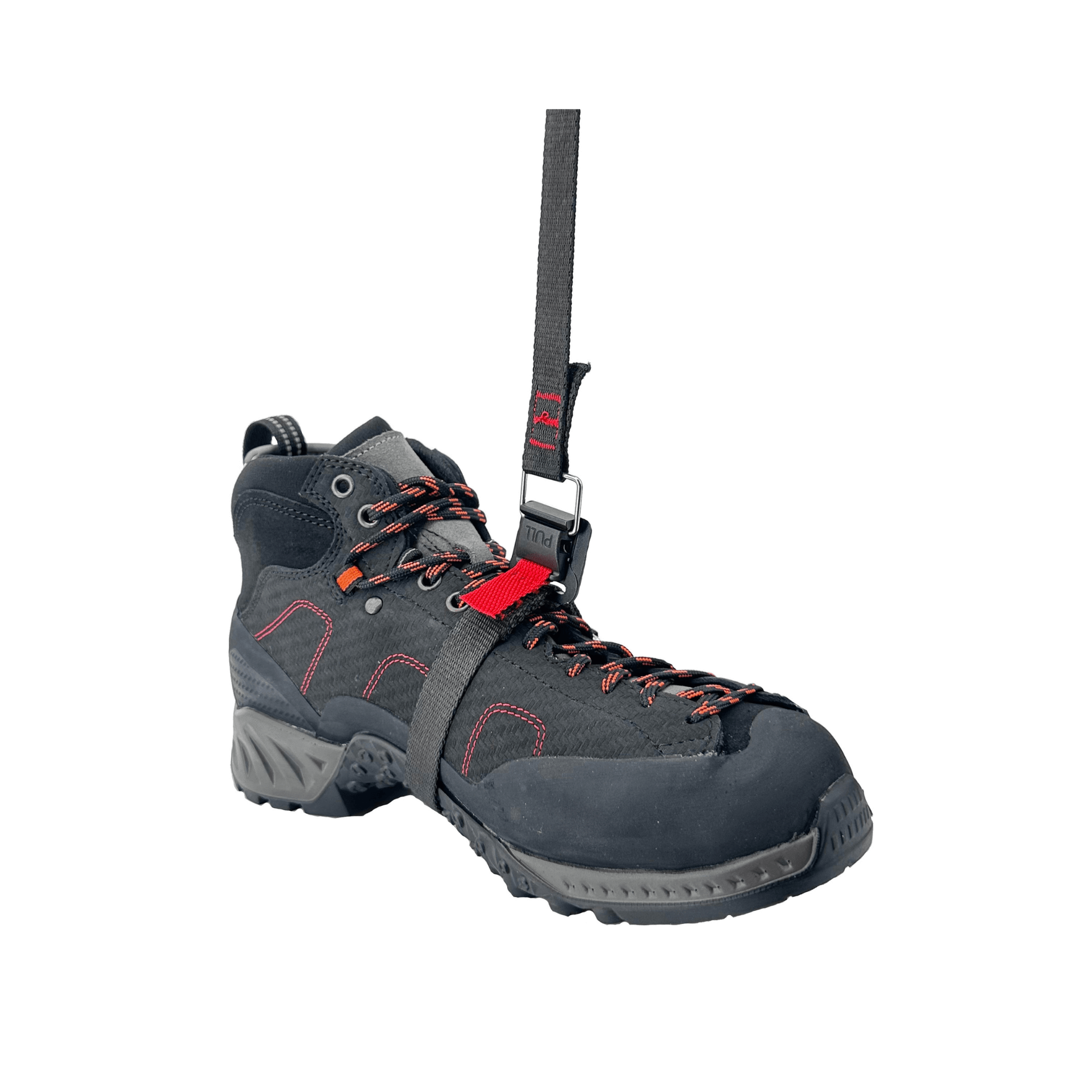 Gemini Magnetic Upgrade Kit on climbing boot showcasing enhanced functionality for knee climbing.
