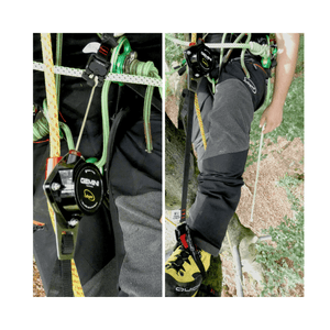 Image showing the Gemini Magnetic Upgrade Kit in use with knee climbing gear for enhanced functionality.