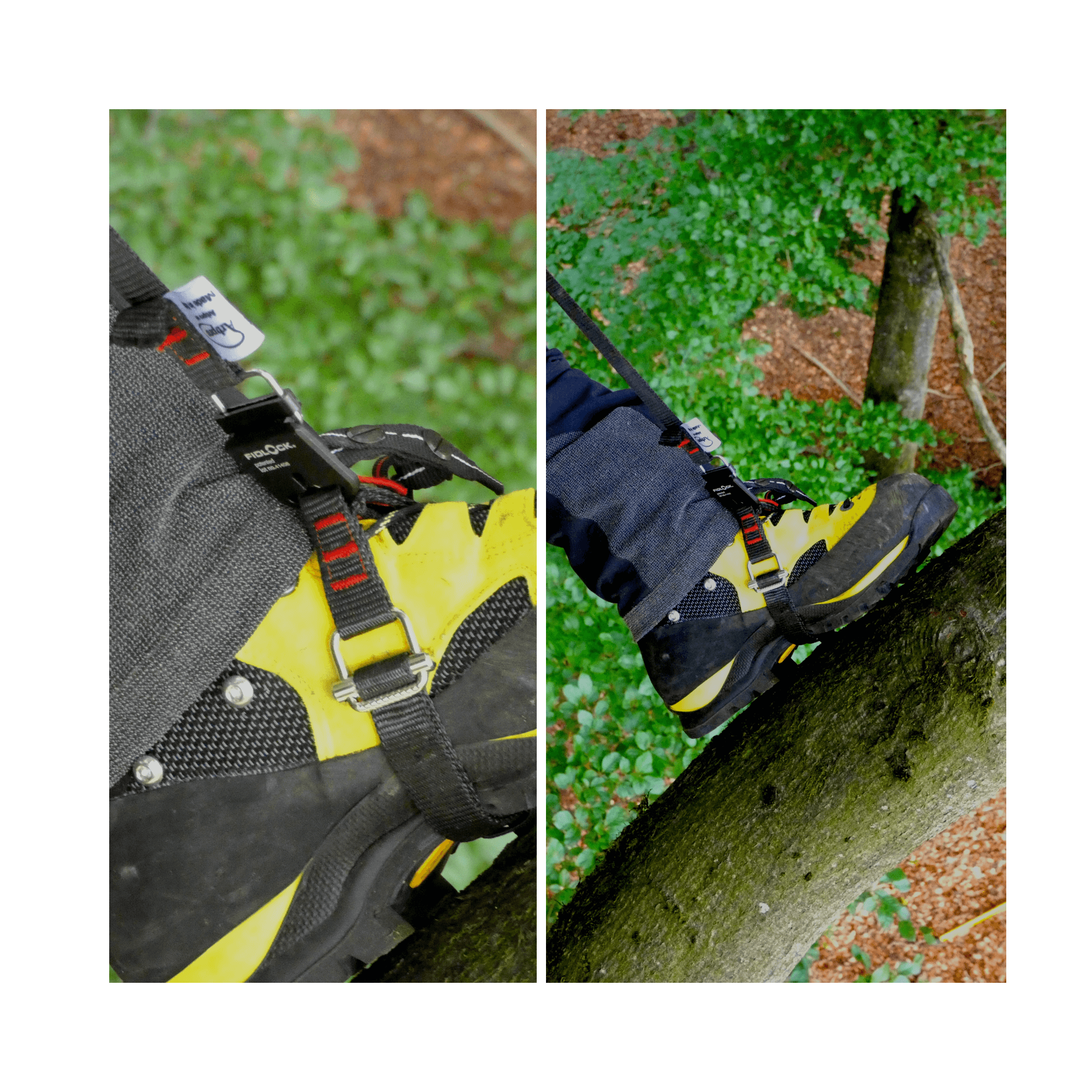 Gemini Magnetic Upgrade Kit demonstrates knee climbing clamp attachment on outdoor gear.