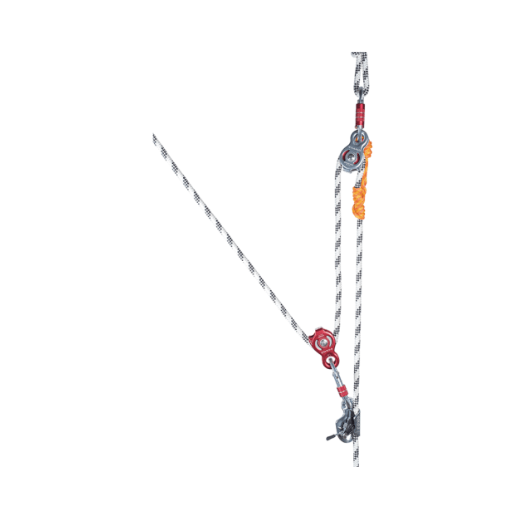 SPHINX Pulley 13mm in use with a rope system, showcasing its efficient design for arborists and rope-access technicians.