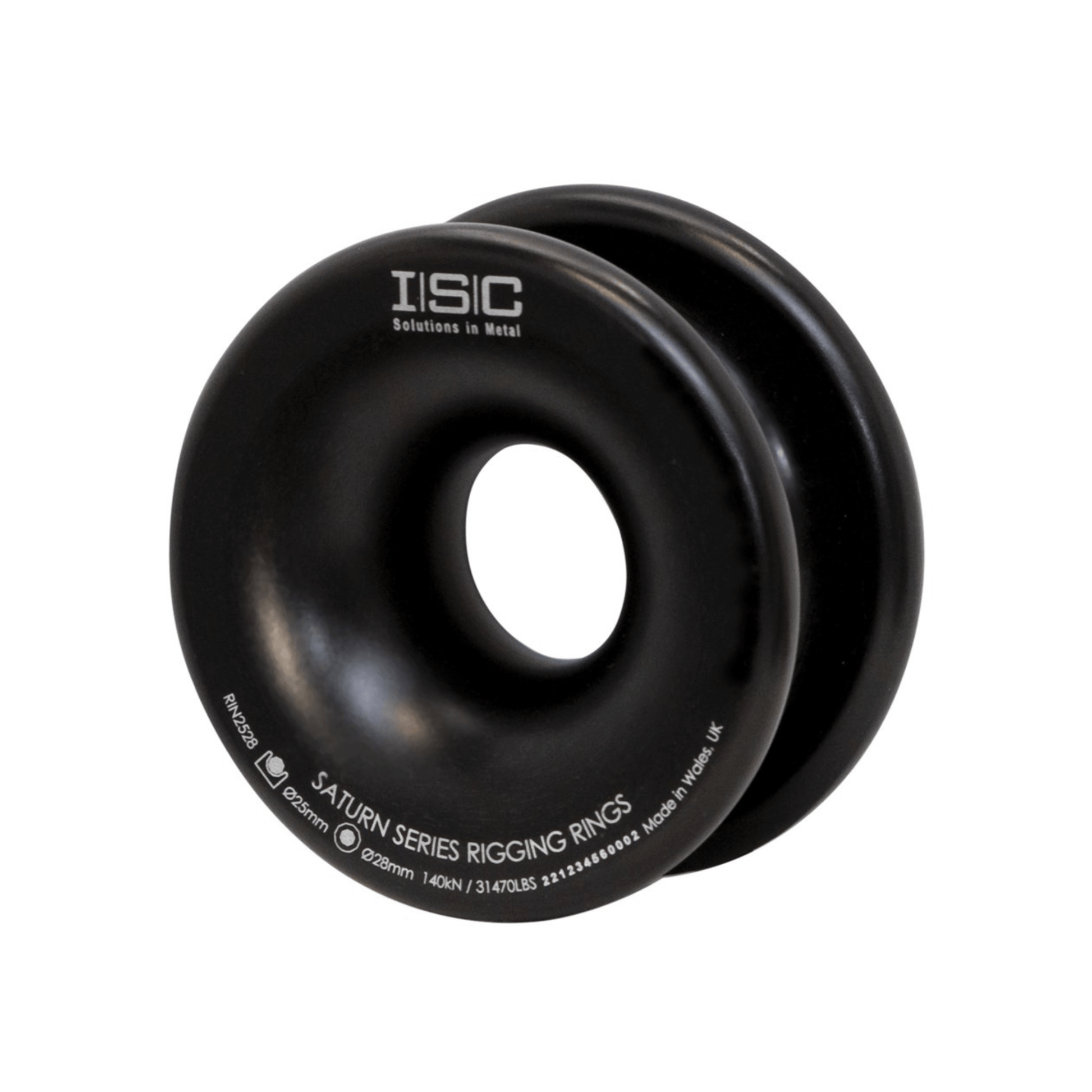 ISC Saturn Series Rigging Rings - CNC-machined aluminium rigging ring for arborists and rope-access professionals.