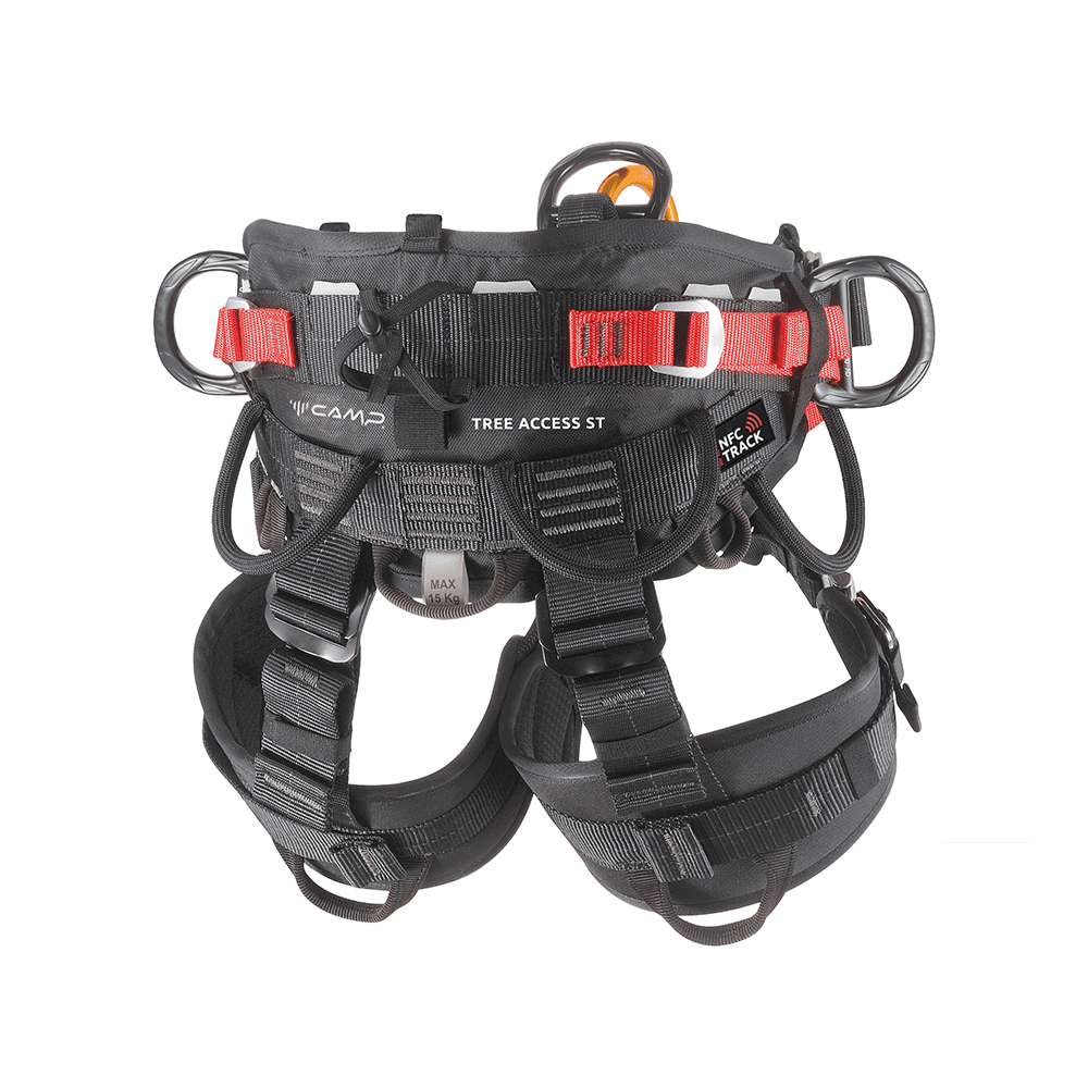 CAMP Tree Access ST tree climbing harness designed for tree surgeons, featuring adjustable straps and multiple attachment points.