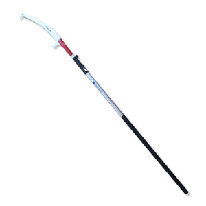 Stallion Tree Pruner Pole Saw with curved high-carbon steel blade for tree surgeons and arborists, telescopic design for height adjustment.