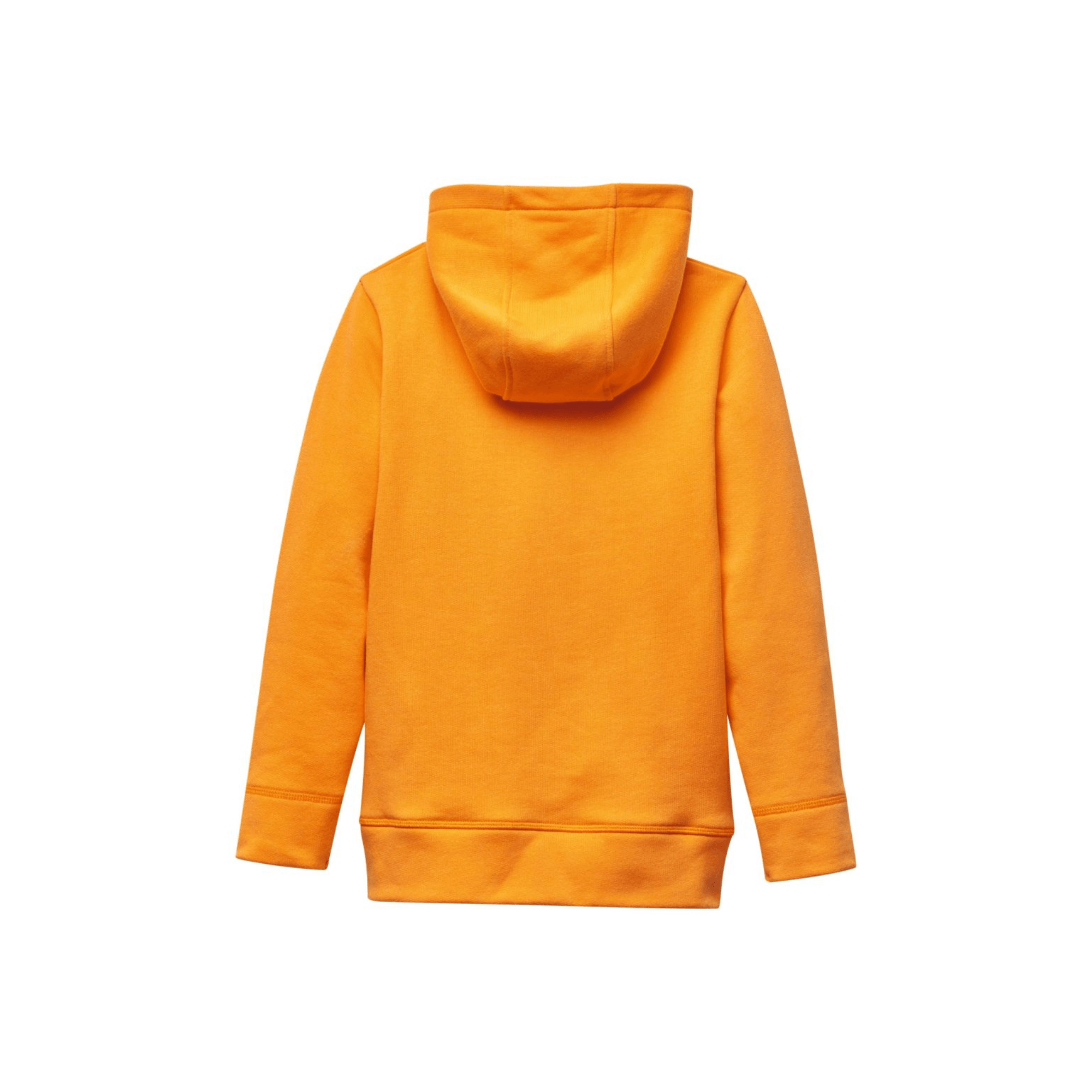 Childrens Orange STIHL Hoodie back view, showcasing its vibrant orange color and comfortable design for kids.