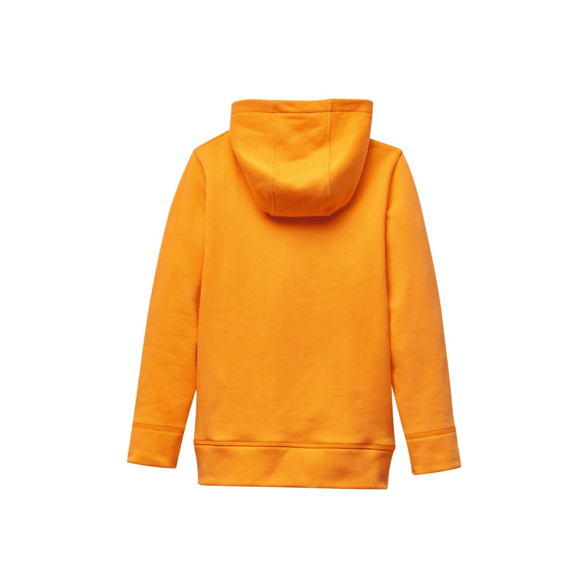 Childrens Orange STIHL Hoodie back view, showcasing its vibrant orange color and comfortable design for kids.
