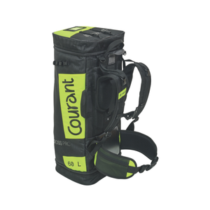 Rear view of the Courant Cross Pro Climbing Bag 60L showing padded shoulder straps and back panel.