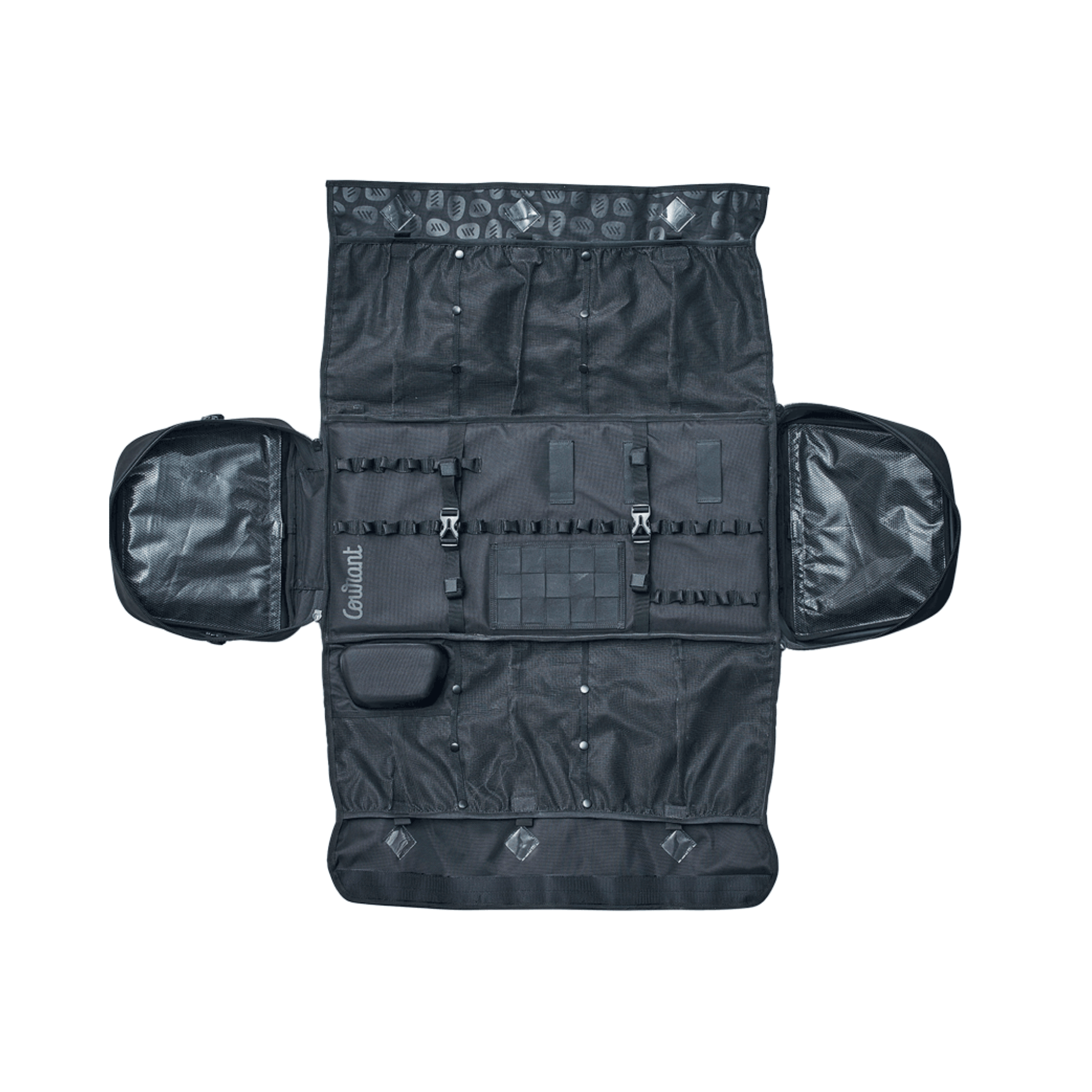 Cross Pro XL Rescue Bag All Black shown open, highlighting compartments for gear organization.