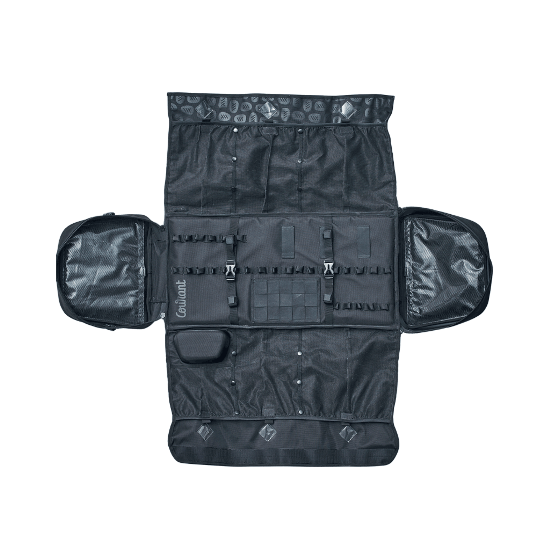 Cross Pro XL Rescue Bag All Black shown open, highlighting compartments for gear organization.