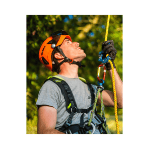 Phoenix Eye to Eye Hitch Cord 70cm in use by a tree surgeon during climbing activities outdoors.